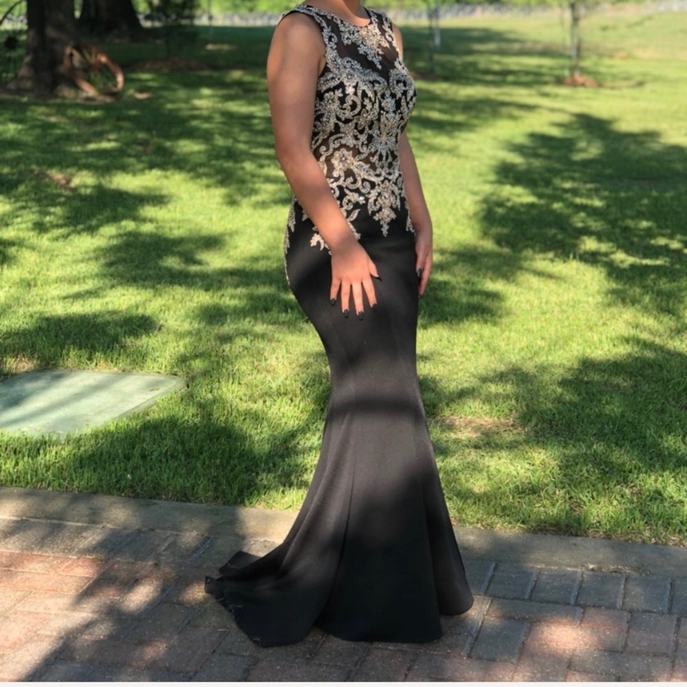 Mermaid Black and Gold Dress